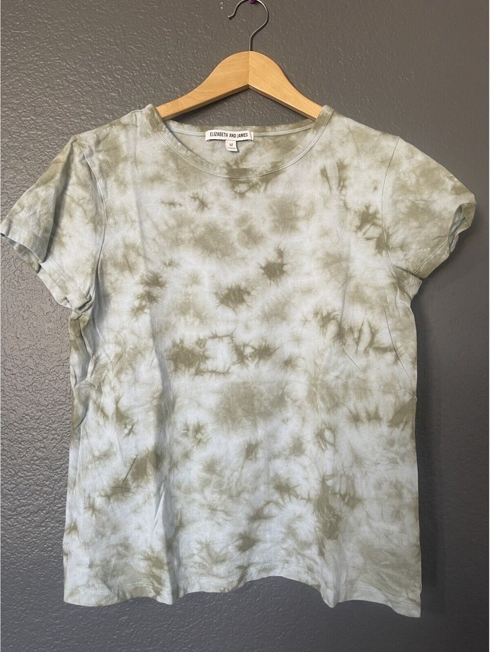 Elizabeth & James Tie Dye Top T Shirt Sz M Blue Green Organic Cotton